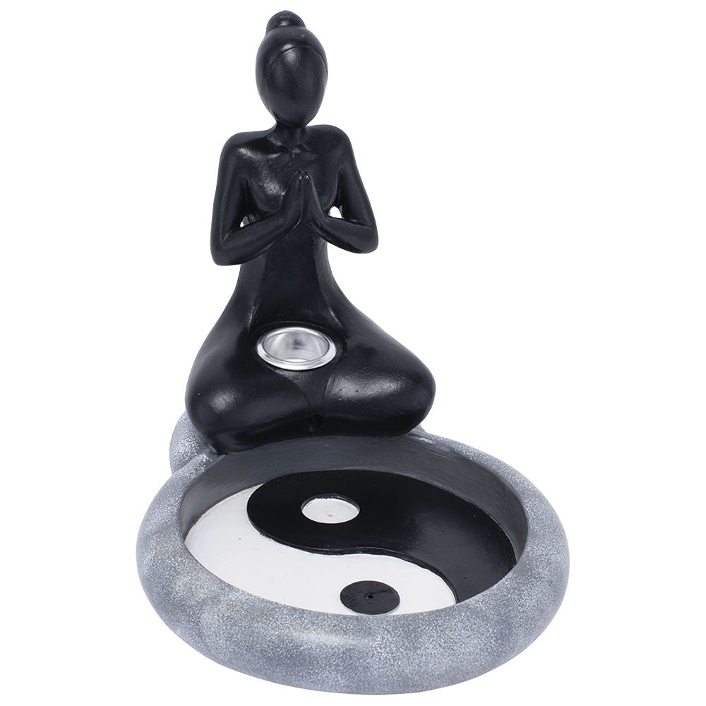 Fujima Yin Yang Yoga Backflow Cone Incense Burner - 6"