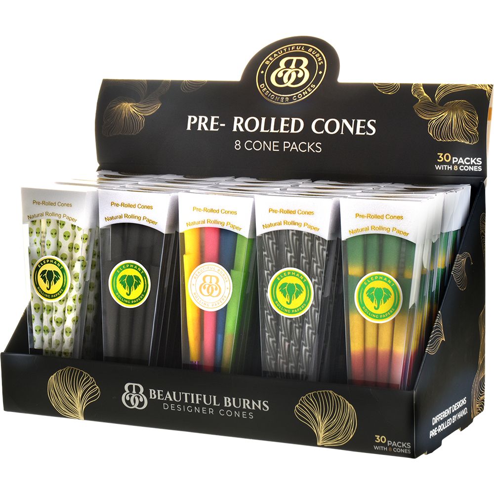 Beautiful Burns Designer Pre-Rolled Cones | Various Styles | 8pc