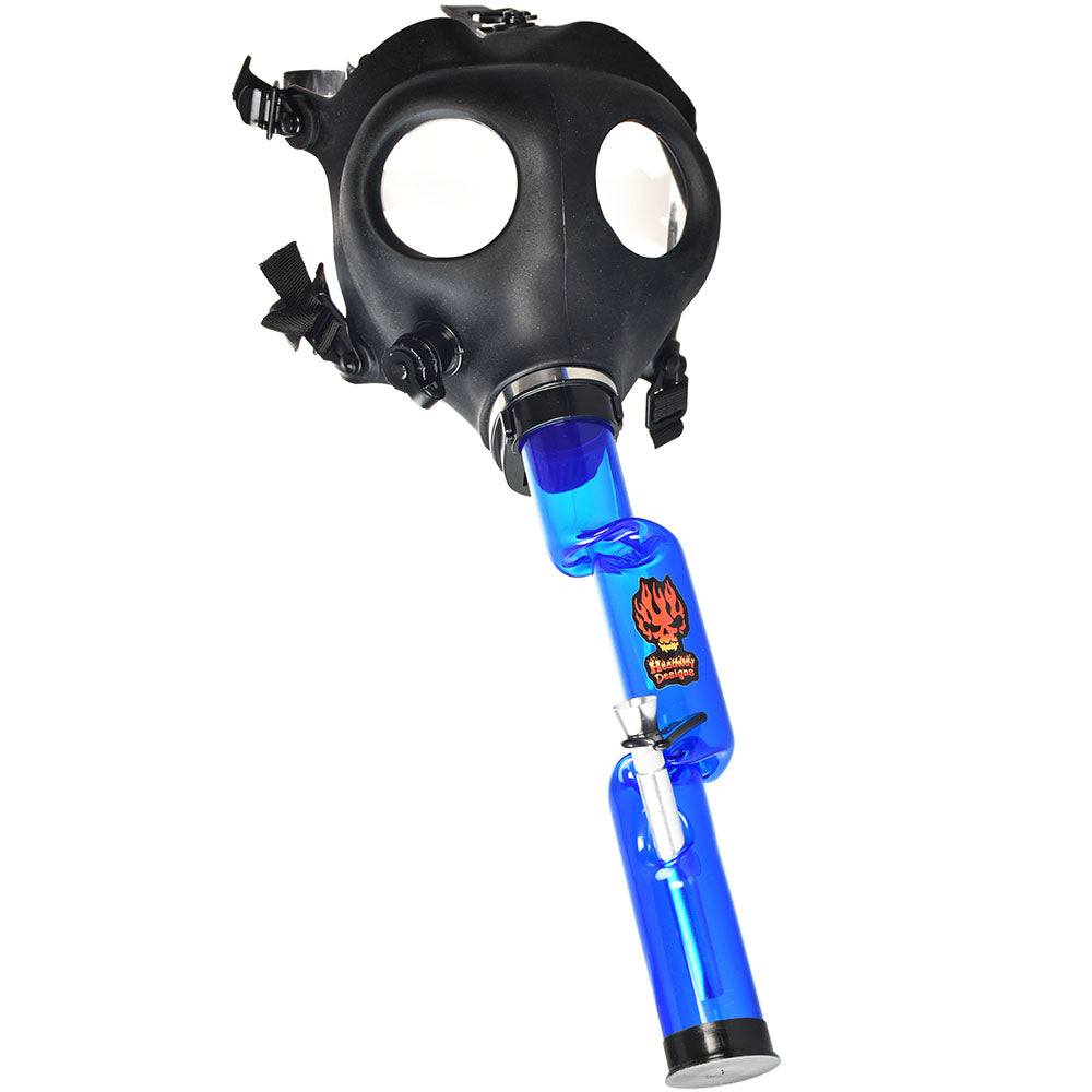 Headway Gas Mask W/ Acrylic Water Pipe - 9"-13"/Styles & Colors Vary