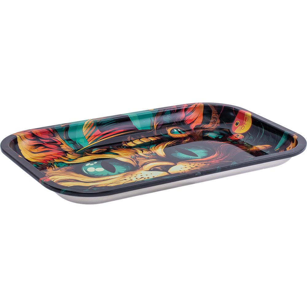 Fujima Trippy Cat Metal Rolling Tray - 11.25"x7.25"