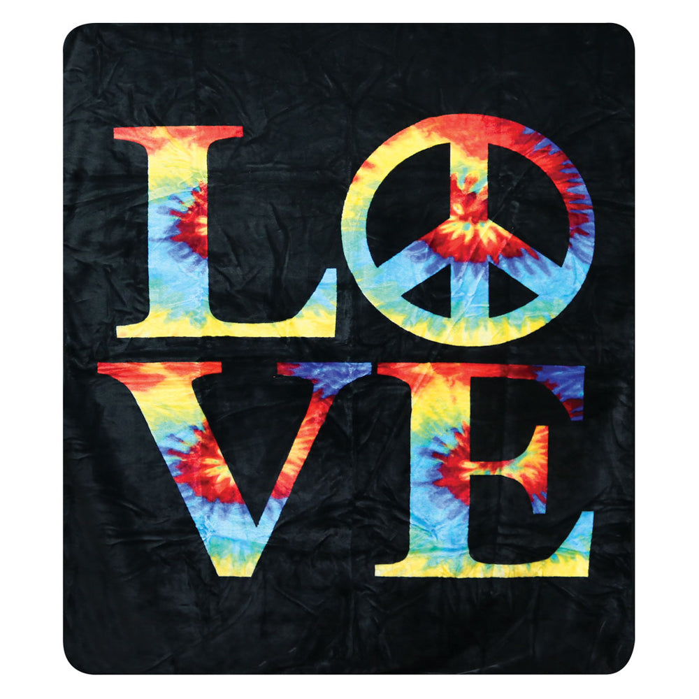 Love Tie Dye Fleece Blanket - 79" x 94"