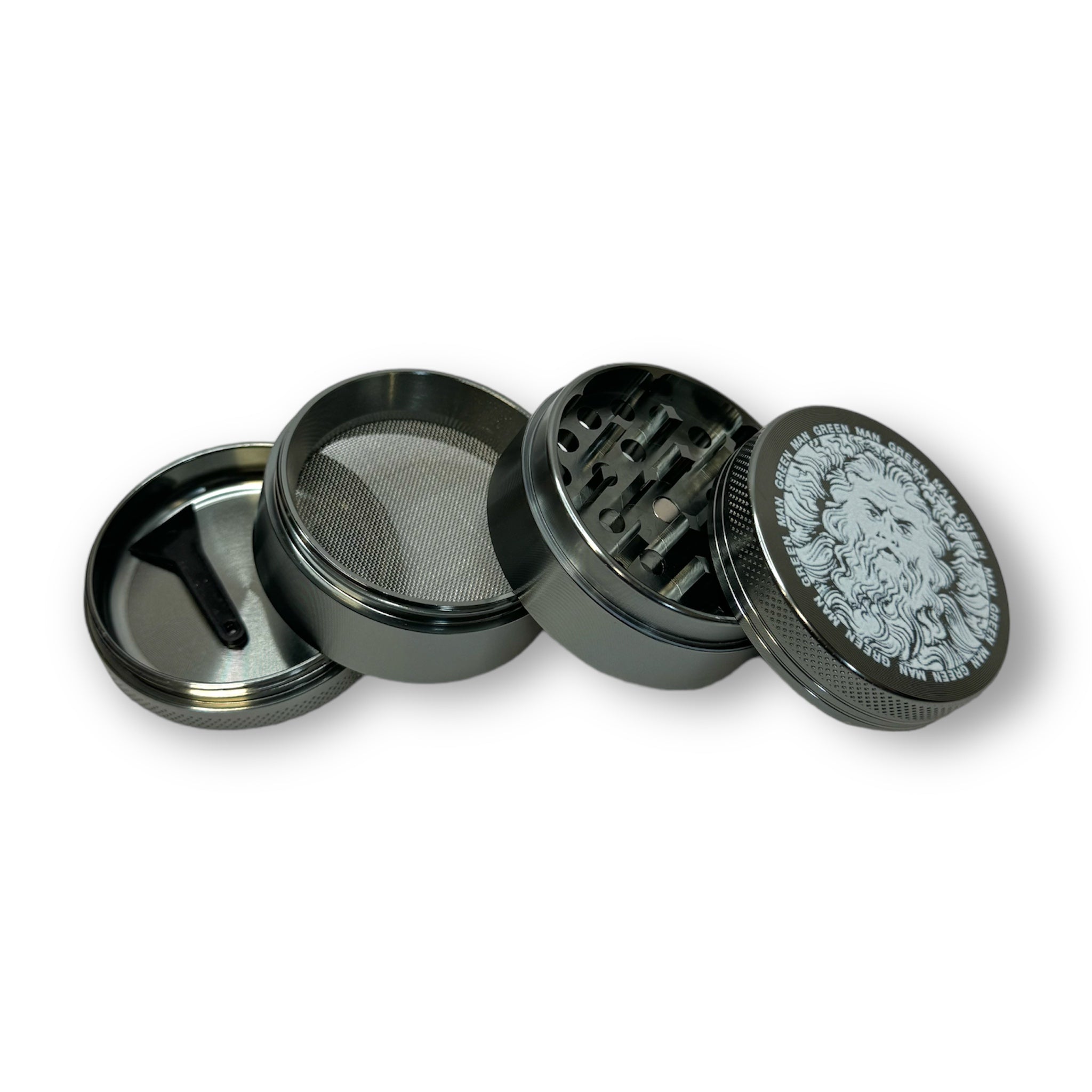 Green Man Gray 4-Piece Aluminum Grinder, 2"