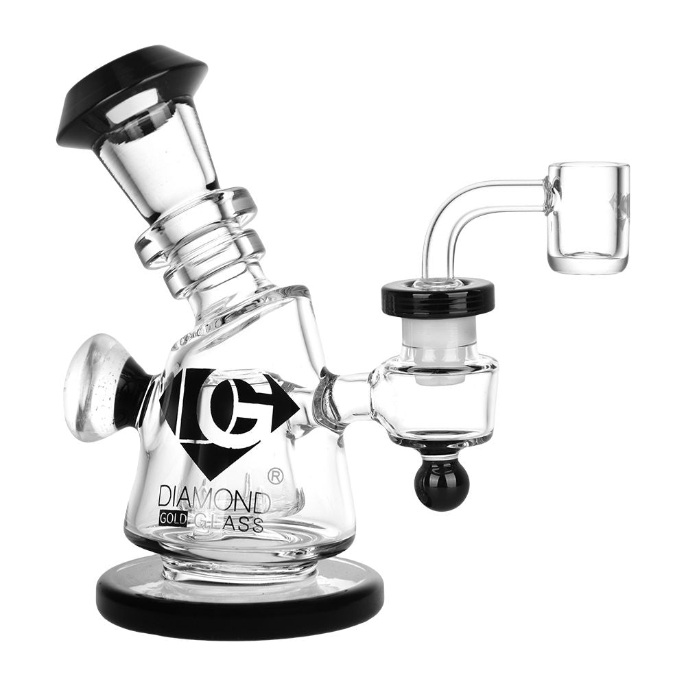 Diamond Glass Gold Hammer Perc Dab Rig - 6" / 14mm F