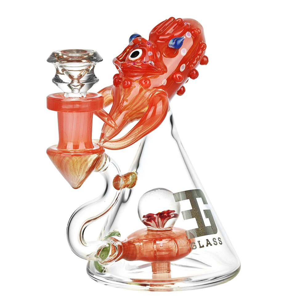 EG Glass Squid Glass Water Pipe - 6" / 14mm F / Colors Vary