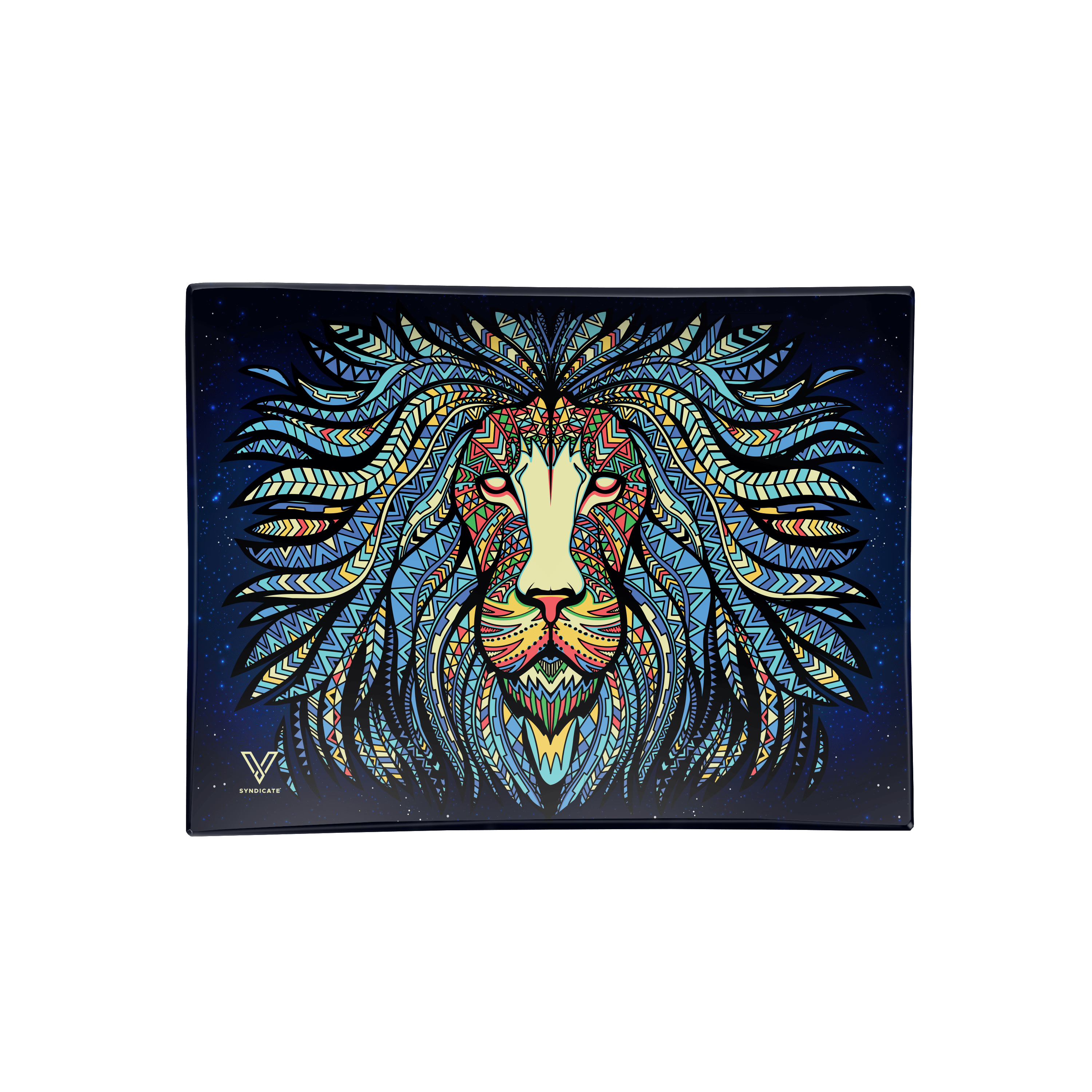 Tribal Lion Glass Rollin' Tray