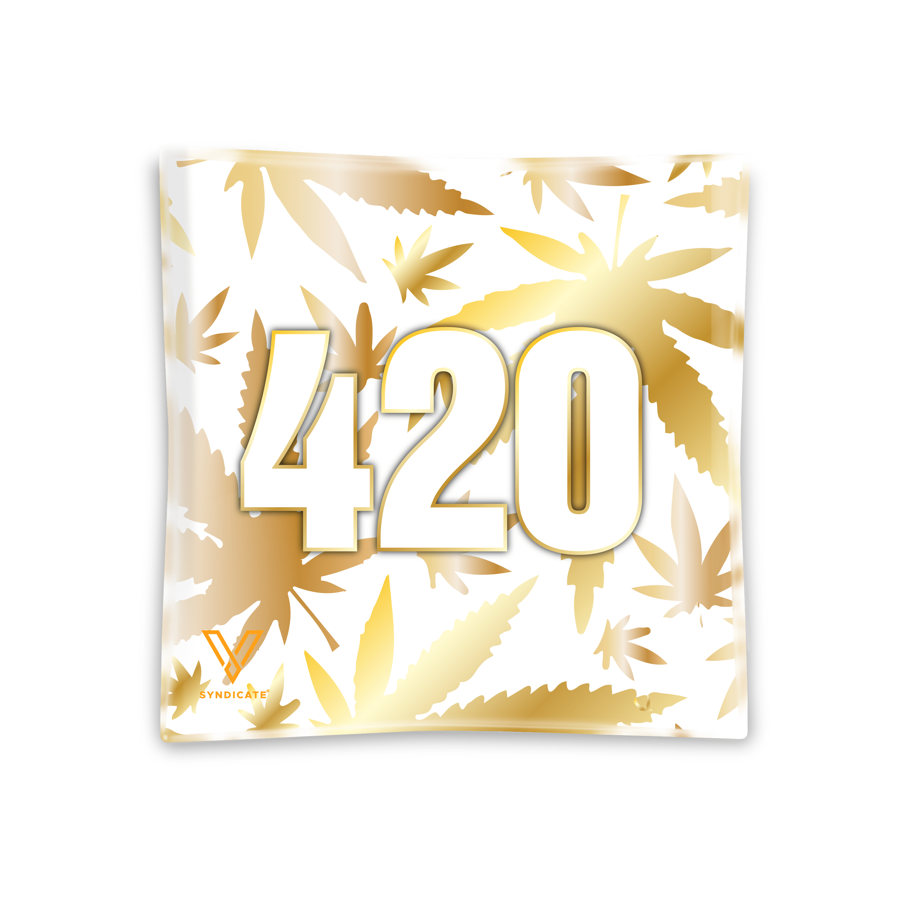 420 Gold Blazin' Ashtray Glass