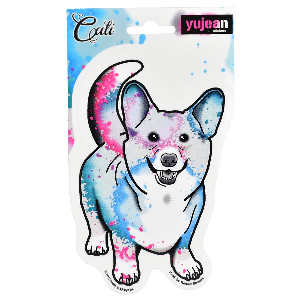 Cali Multi-Color Corgi Sticker - 5" x 3.5"