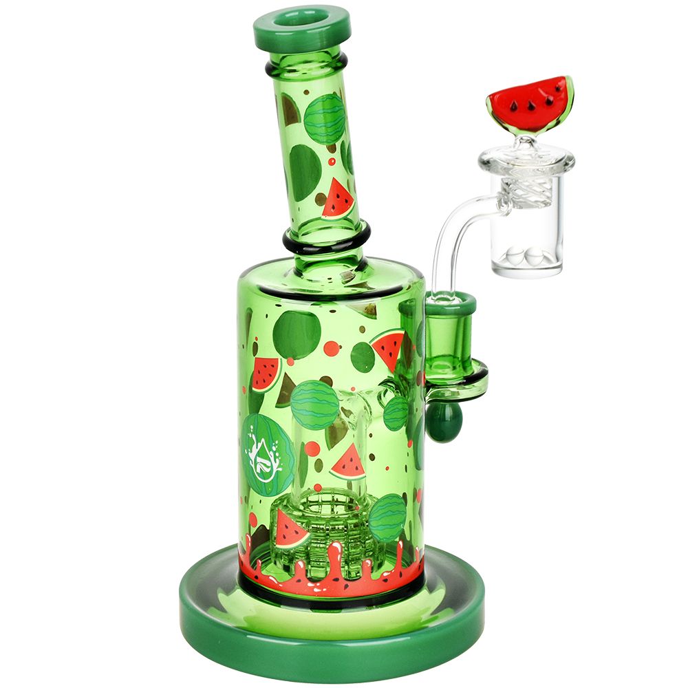 Pulsar Fruit Series Watermelon Zkittles Glow In The Dark Dab Rig Kit - 8" / 14mm F