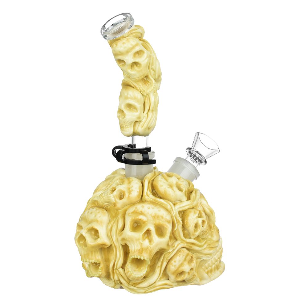 Skull Pile Sugar Skull Glass Water Pipe - 9.5" / 19mm F